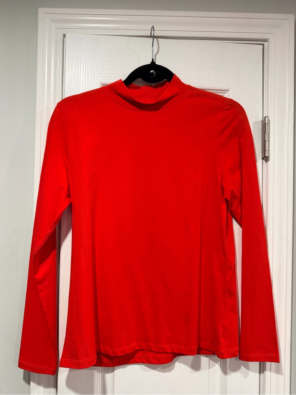 NWOT Harlow & Rose Size S Red Stretch Cotton Long Sleeve Mock Neck Shirt Layer